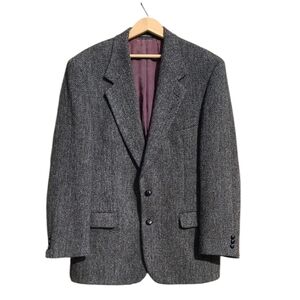40R Harris Tweed Charcoal Herringbone Blazer 100% Wool